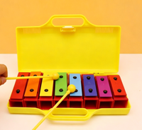 Instrumento de Percusión Orff al por Mayor, Xilófono Portátil de 8 Notas con Arcoíris, Instrumento Musical de Percusión para Niños