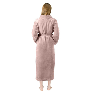<span class=keywords><strong>Peignoir</strong></span> en flanelle Extra Long personnalisé pour femmes Super Fine polaire corail thermique épaisse fibre chaude pour les hôtels d'hiver vêtements de nuit d'automne - Product Image 3