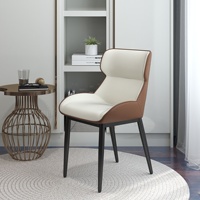 VOXHOME USA - Livraison directe en stock - Chaise de salle à manger moderne de luxe avec accoudoirs et dossier en cuir PU