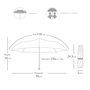 Parapluie léger transparent mat résistant au vent, pliable en 3 sections, parapluie de voyage, technologie 100% TPU - Product Image 2