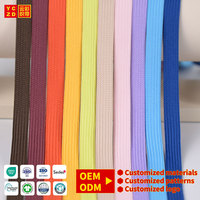 Cordon plat tissé de 10 mm pour sweats à capuche, vente en gros d'usine OEM, cordons plats colorés personnalisés pour vêtements