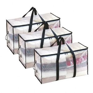 PP PE <b>Heavy</b> Duty Moving Bags Extra Large Clear Storage Bags with Zipper and Handles - Product Image 2