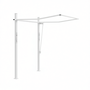 Ensemble de poteaux d'auvent en fer blanc 118,1 x 96,5 pouces, autoportant, à commande manuelle, pour auvents de patio - Product Image 1