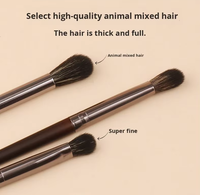 Ensemble de 6 pinceaux à maquillage pour les yeux en bois naturel pour débutants, pour estomper les détails, pinceaux à fard à paupières Aegyo-sal