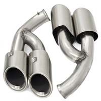 Embouts d'échappement quadruples en acier inoxydable 304, finition argent brossé noir, pour Cayenne 958 2015-2017