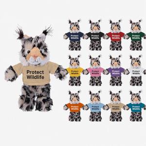 Peluche de Animales Salvajes Personalizado OEM, Peluche de Gato Silvestre con Camiseta Personalizable con Impresión de Logotipo, Muñeco de Peluche Suave de 12 Pulgadas - Product Image 1