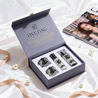 Cajas de Cartón de Regalo para Cosméticos y Cuidado de la Piel, Color Negro, Morado y Beige, de Lujo, Personalizadas, Hechas a Mano, Rígidas, con Grabado