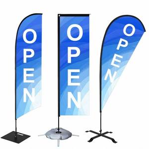 Bendera Pantai Biru & Putih yang Dapat Disesuaikan dengan Logo Cetak untuk Iklan & Publisitas Luar Ruangan - Ukuran 2.8m/3.4m/4.5m - Product Image 3