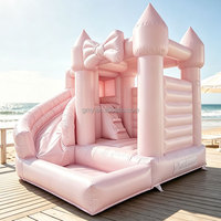 Château gonflable commercial violet pour mariage, avec toboggan, pour location événementielle et utilisation en extérieur