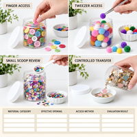 Contenants de rangement pour fournitures d'artisanat personnalisées, bocaux transparents en PET avec couvercles pour boutons, paillettes, pompons, breloques, organisation DIY, vente en gros