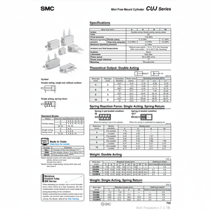 Catégorie de produit CUJB16-5DM de cylindre libre de SMC Pneumatics - Product Image 1