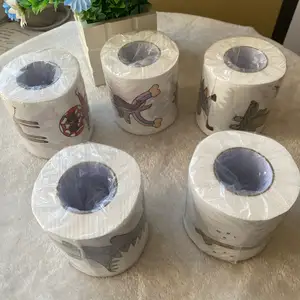 Cartoon Animation Toilet Paper Roll Printed Toilet Paper Funny Novelty Gag Gift Prank Cute Gifts For Friend Baby Home