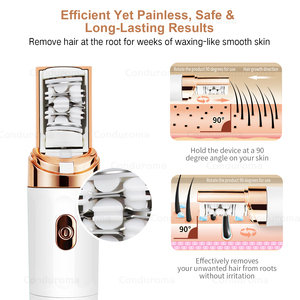Épilateur avec 9 pinces, rechargeable, 2 en 1, pour l'épilation du visage, des jambes, du bikini, des bras, rasoir électrique pour femmes - Product Image 3