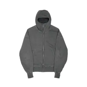 Nueva ropa de invierno para hombre, además de forro polar Delgado, cremallera lavada y desgastada, Sudadera con capucha informal para hombre, abrigo con cuerda