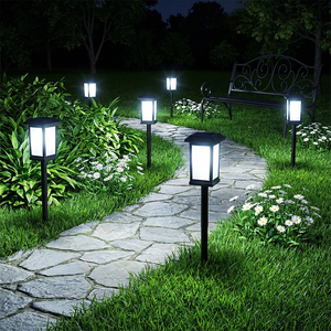 Lampe solaire à piquet pour jardin Bright Bird, petite, extérieure, en ABS, alimentée par énergie solaire, LED, pour allée, éclairage paysager du crépuscule à l'aube - Product Image 1