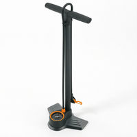 Pompe à air pour vélo à double action avec manomètre en alliage d'aluminium et acier pour le cyclisme et le gonflage de diverses balles