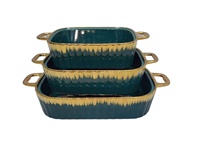 Plat de cuisson amphore de style américain en porcelaine émaillée blanche de 10,5 pouces, personnalisé, écologique, jetable, pour la maison