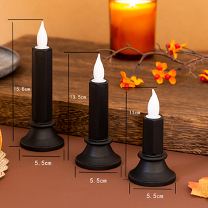 Décorations d'Halloween en gros : Bougie électronique LED noire, Lanterne citrouille, Ornement de bureau pour une ambiance d'horreur et de fantômes - Product Image 2