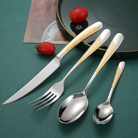 Großhandel Luxuriöses Metallbesteck Gold Silber Edelstahl Steakmesser Gabel Löffel für Zuhause oder Hochzeit Nachhaltig für Veranstaltungen