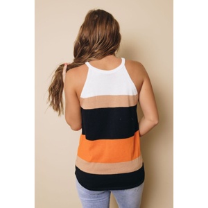 TD Shelly Plus Size Casual canotta in maglia traspirante Color Block a righe Crop Top con collo quadrato Yoga breve Sexy