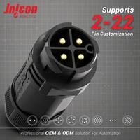 Connecteur hybride circulaire industriel M25 3+8 broches 30A+5A à verrouillage par poussée IP67 pour prise d'alimentation étanche en cuivre plaqué argent