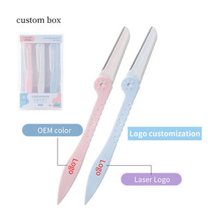 LMLTOP Set di 3 Rasoi per Sopracciglia Pieghevoli OEM A0369, Lama Appuntita in Acciaio Inossidabile per Dermaplaning <span class=keywords><strong>e</strong></span> Trattamenti Viso - Product Image 3