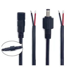 Cable de alimentación CC impermeable IP68 macho hembra 5,5x2,1 5,5x2,5mm personalizado