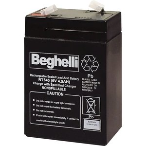 Batteria al piombo sigillata ricaricabile Beghelli 6V 4.5Ah antiscivolo per alimentazione di backup - Product Image 1