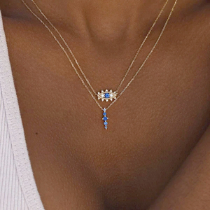 Collar Apilable con Colgante de Ojo de Demonio en Plata de Ley S925 CANNER, Joyería Chapada en Oro de 18k - Product Image 3