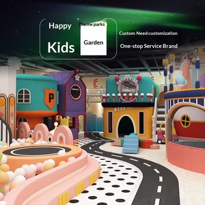 Parque Infantil, Paraíso para Niños, Toboganes Grandes y Pequeños para Interiores, Instalaciones de Trampolín, Área de Juegos con Arena, Educación Temprana para Padres e Hijos, Juegos con Acolchado Suave - Product Image 1