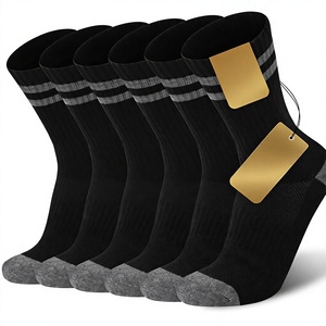 Chaussettes de sport noires respirantes, antibactériennes, tricotées, pour la randonnée, la course à pied et l'entraînement en plein air - Product Image 3