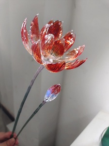 Figura Decorativa de Cristal Hecha a Mano con Peonía Roja Elegante, Regalo Romántico para el Día de la Madre, San Valentín, Pascua, Aniversario o Cumpleaños - Product Image 1