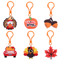 Porte-clés en caoutchouc de dessin animé avec mousqueton, tendance, durable, léger, personnalisé, imprimé UV, promotionnel, cadeaux pour festivals d'automne, pour sac à dos