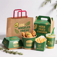Échantillon Gratuit Prix Usine Boîte à Burger Qualité Alimentaire Emballage en Papier Contenant Alimentaire Boîte à Poulet Frit à Emporter Boîtes de Restauration Rapide