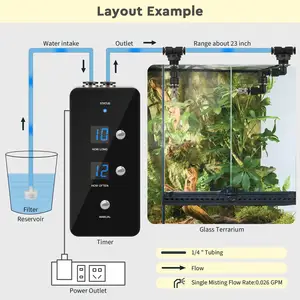 Nebulizador automático para reptiles, humidificador con temporizador, mangueras de pulverización, sistema electrónico de nebulización, dispositivo de riego