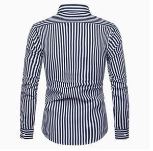 เสื้อเชิ้ตแขนยาวผู้ชาย I-0512 รุ่นสปริง/ออทัมน์ ทรงเข้ารูปทันสมัย สไตล์ลำลองธุรกิจ คอตั้ง ระบายอากาศได้ดี สีพื้น - Product Image 4