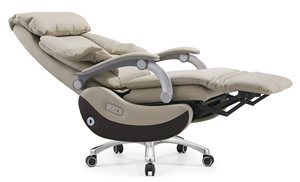 Silla de <span class=keywords><strong>Oficina</strong></span> Ejecutiva Ergonómica de Cuero de Lujo Moderna al por Mayor con Respaldo Alto, Reclinación Eléctrica, <span class=keywords><strong>Reposapiés</strong></span> y Garantía de 5 Años - Product Image 4