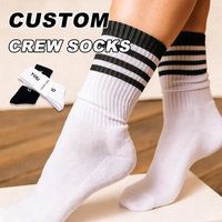Chaussettes de sport personnalisées à rayures, logo imprimé, broderie, chaussettes en coton doux et respirant pour le sport et le quotidien