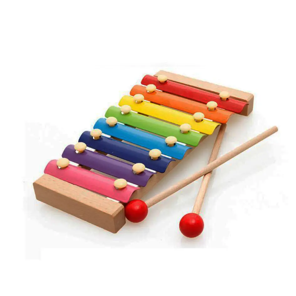 Juguete de Xylophone de madera para niños pequeños, mazo seguro, instrumentos musicales educativos