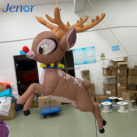 Renne gonflable de Noël mignon et amusant à suspendre, idéal comme décoration pour scène, fête du Nouvel An ou publicité