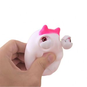 Funny Pop-Eyed Pumpkin Skeleton Ghost Shaped Ultra-Soft <b>Squishy</b> Toy Wacky Silicone Rubber for Stress Relief - Product Image 2