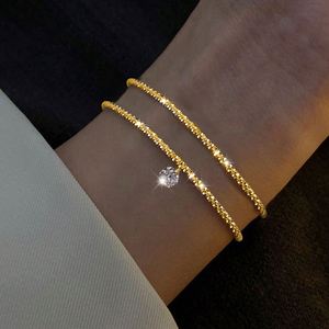 Pulsera Ajustable de Gypsophila de Dos Piezas para Mujer, Plata Brillante, Diseño Exclusivo, Doble Capa Apilada, Joyería al por Mayor - Product Image 4