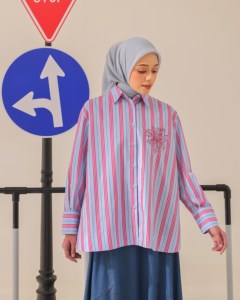 Women's Shirt Cotton Yarn Dyed Stripe Long Sleeve Pocket Loose Fit Vintage Fashion Washed Soft for Daily Wear Custom Wholesale - Product Image 6