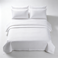 Parure de lit de luxe pour hôtel, collection de qualité supérieure, en coton blanc, avec taie d'oreiller et drap plat