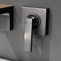 Robinet de lavabo mural encastré moderne avec cartouche céramique, mitigeur 2 trous en laiton à poignée unique pour eau chaude et froide