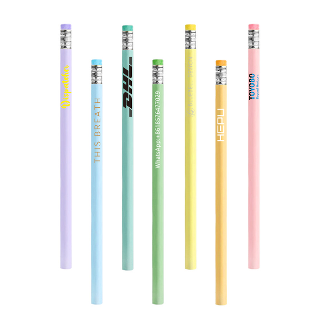 Stylish Multicolored HB Pencils with Triangular Pen Barrels Customizable Logo & Free Design Renderings Set Packaging