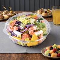 Bol à salade transparent en PET recyclé de 20 oz, boîte alimentaire à emporter, emballage en plastique pour salade à emporter avec couvercles à charnières