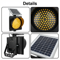 Luz de Advertencia LED Ámbar de Energía Solar de 300 mm, Baliza Intermitente de Alta Visibilidad para Mantenimiento de Carreteras, Seguridad en la Construcción, GUAGNGAN