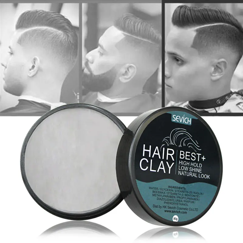 プロ仕様オーガニック蜜蝋マットヘアファイバークレイポマード（白い