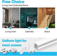 Lot de 6 canaux LED en forme de U pour bandes lumineuses à LED, couverture de diffuseur LED au néon laiteux plus épaisse, avec bande anti-fuite de lumière